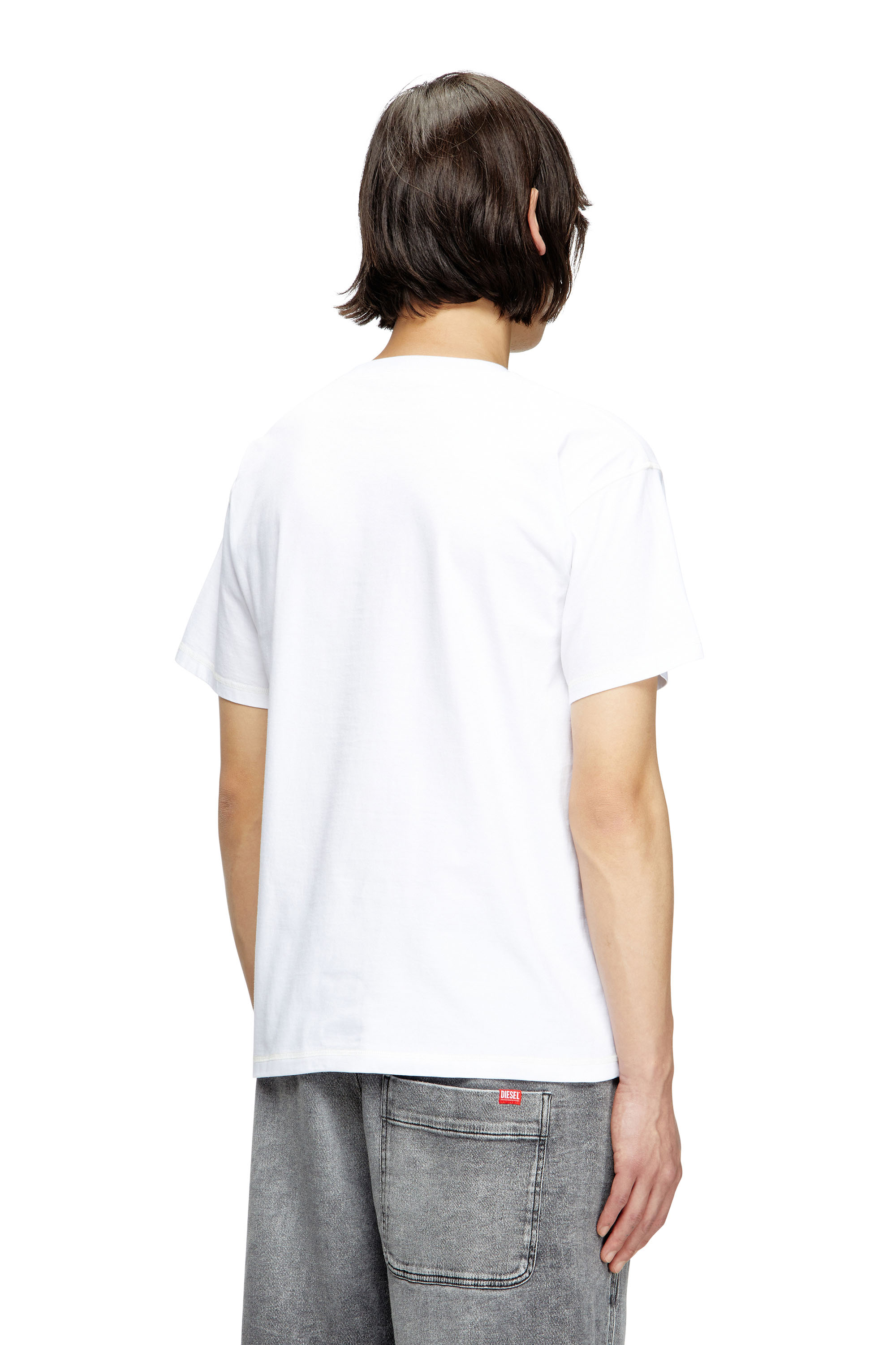 Diesel - T-NORM-HOSHI, Unisex's T-shirt with charm necklace print in White - 4