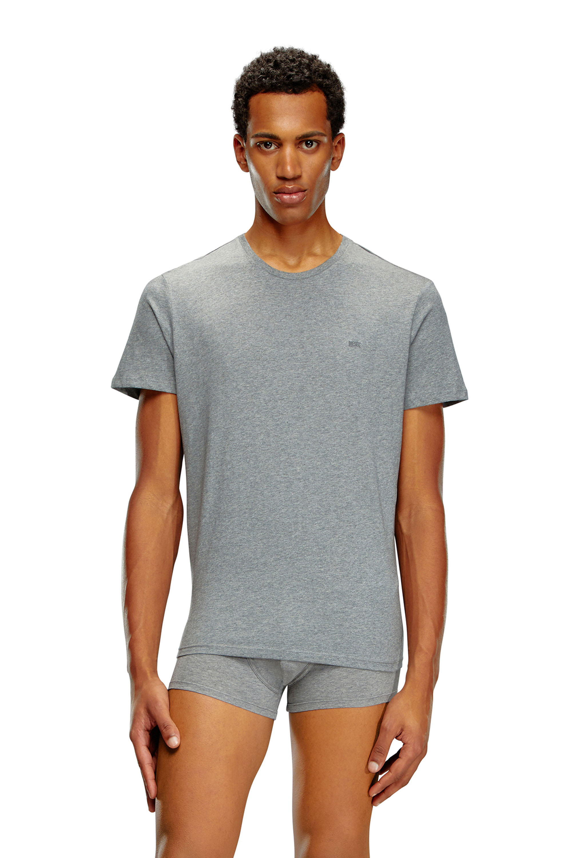 Diesel - UMTEE-JAKETHREEPACK, Man's Three-pack crew-neck T-shirts in Grey/White - 2