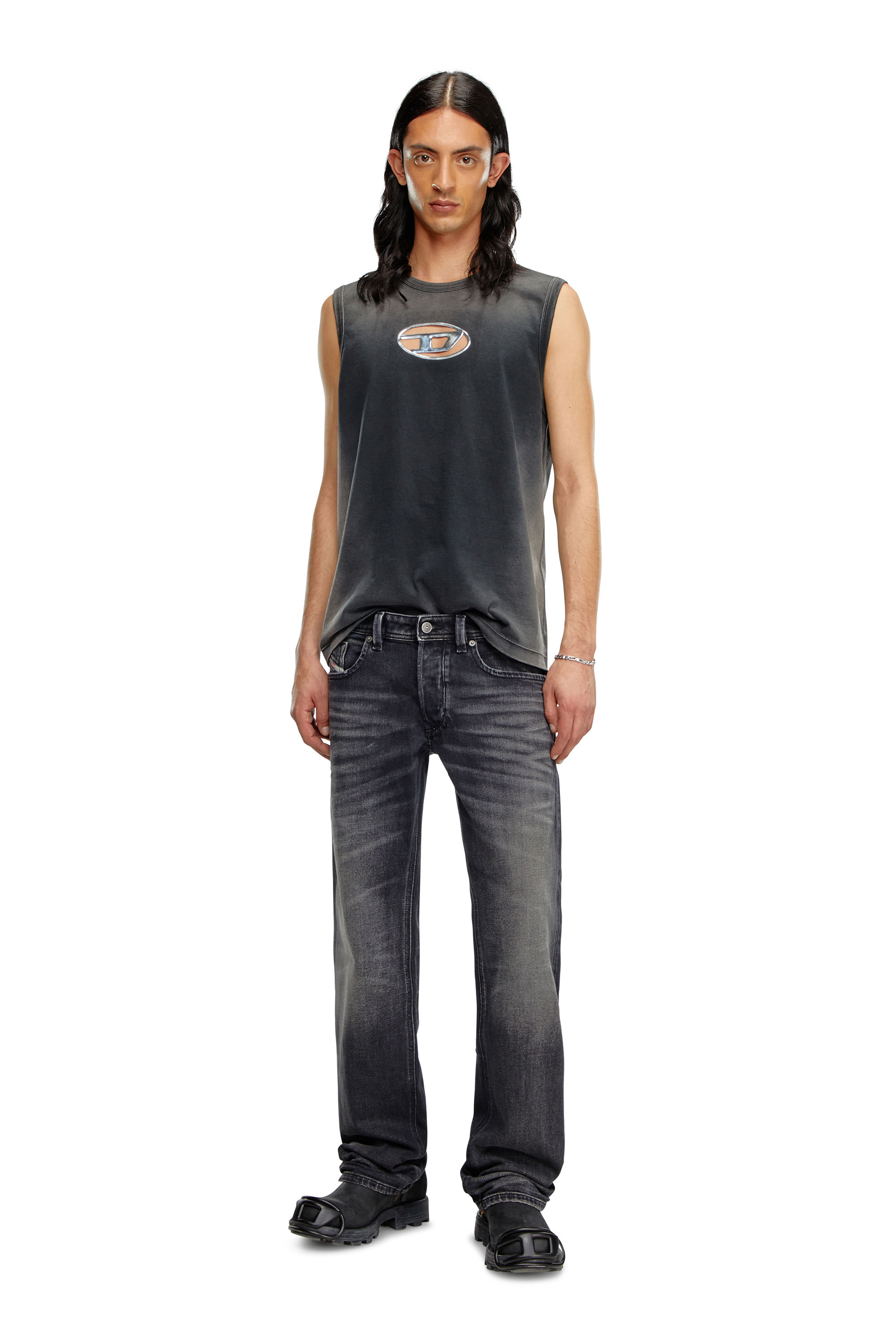 Diesel - Man's Regular Jeans 1985 Larkee 09J65, Black/Dark grey - 2