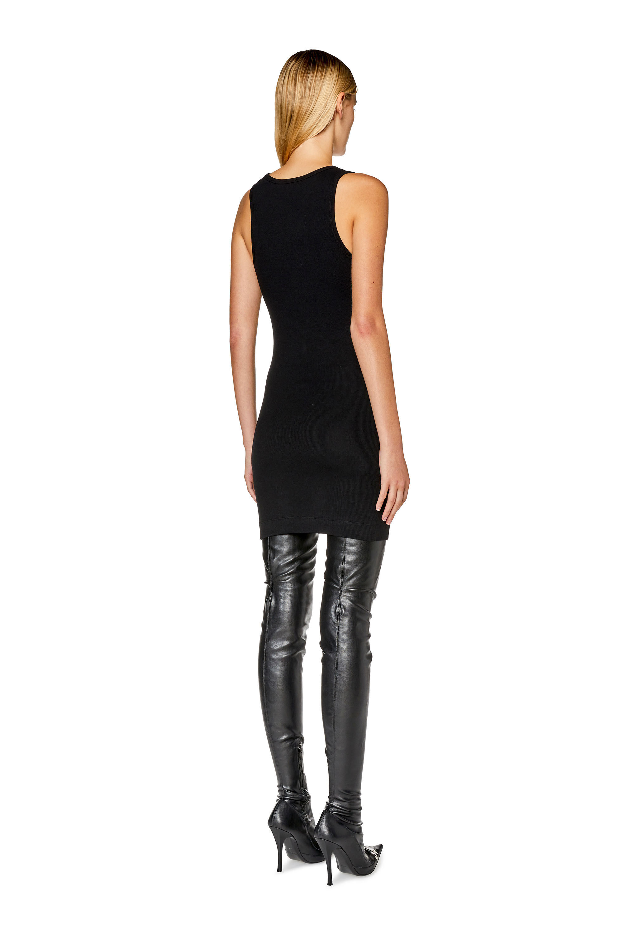 Diesel - D-TANK-D, Woman's Mini tank dress with D logo in Black - 3