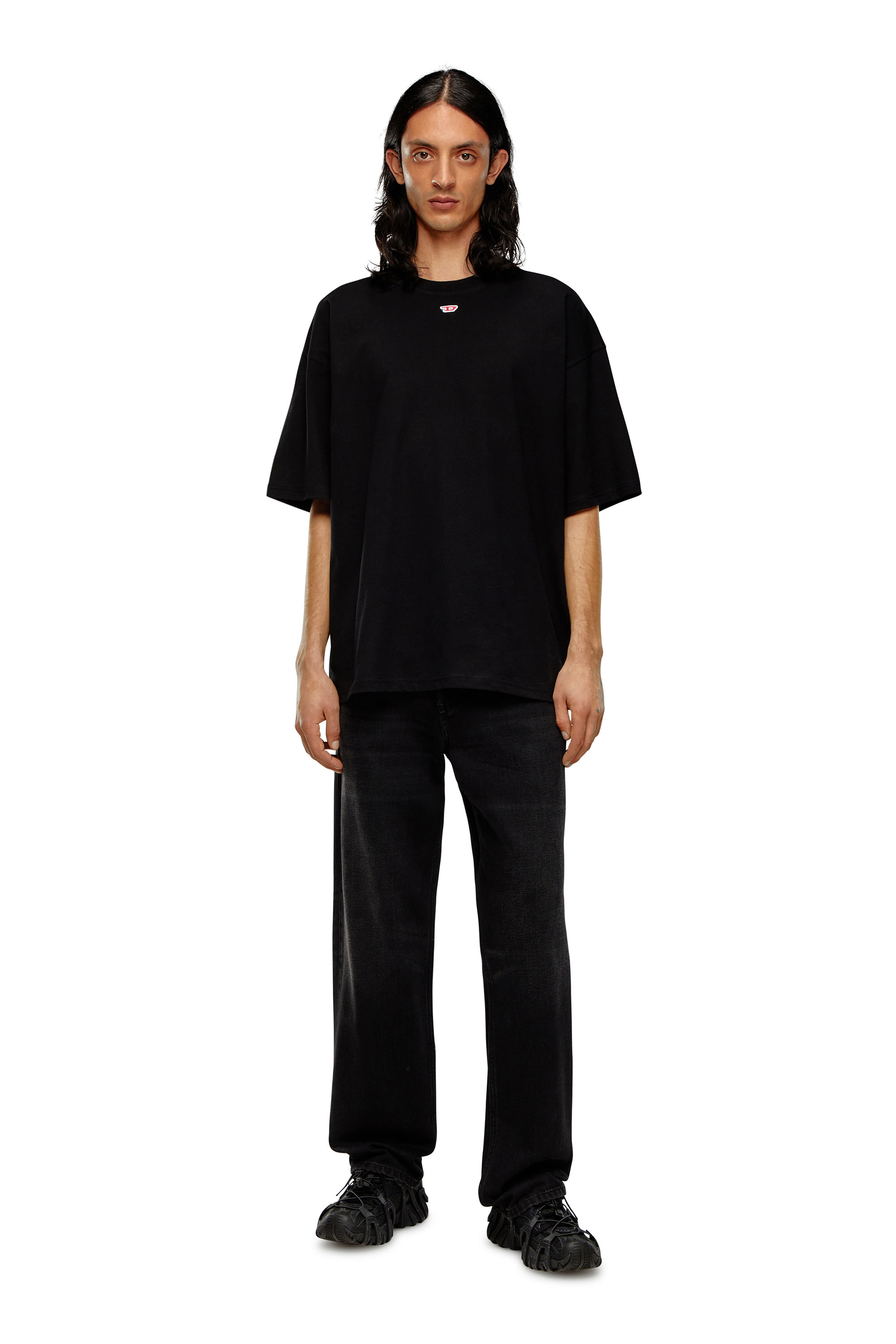 Diesel - T-BOXT-D, Unisex's T-shirt with embroidered D patch in Black - 2