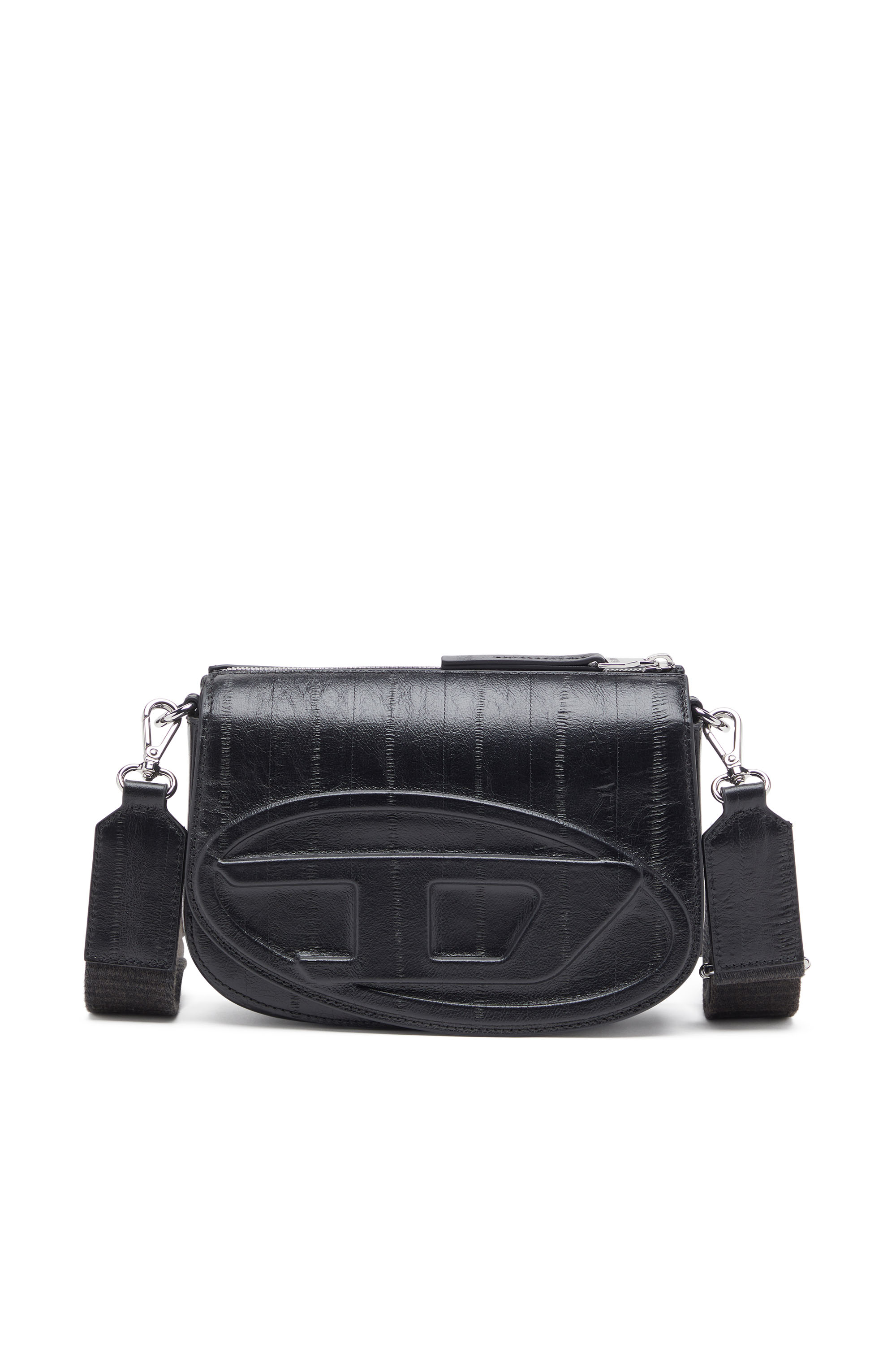 Diesel - 1DR CAMERA BAG, Unisex's 1DR-Camera bag in eel-effect leather in Black - 1