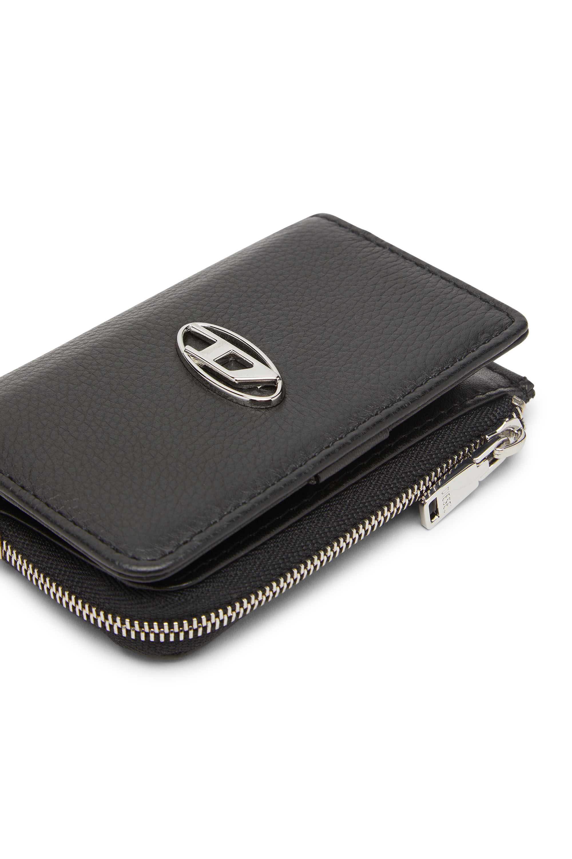 Diesel - L-ZIP KEY, Man's Key case in grained leather in Black - 5