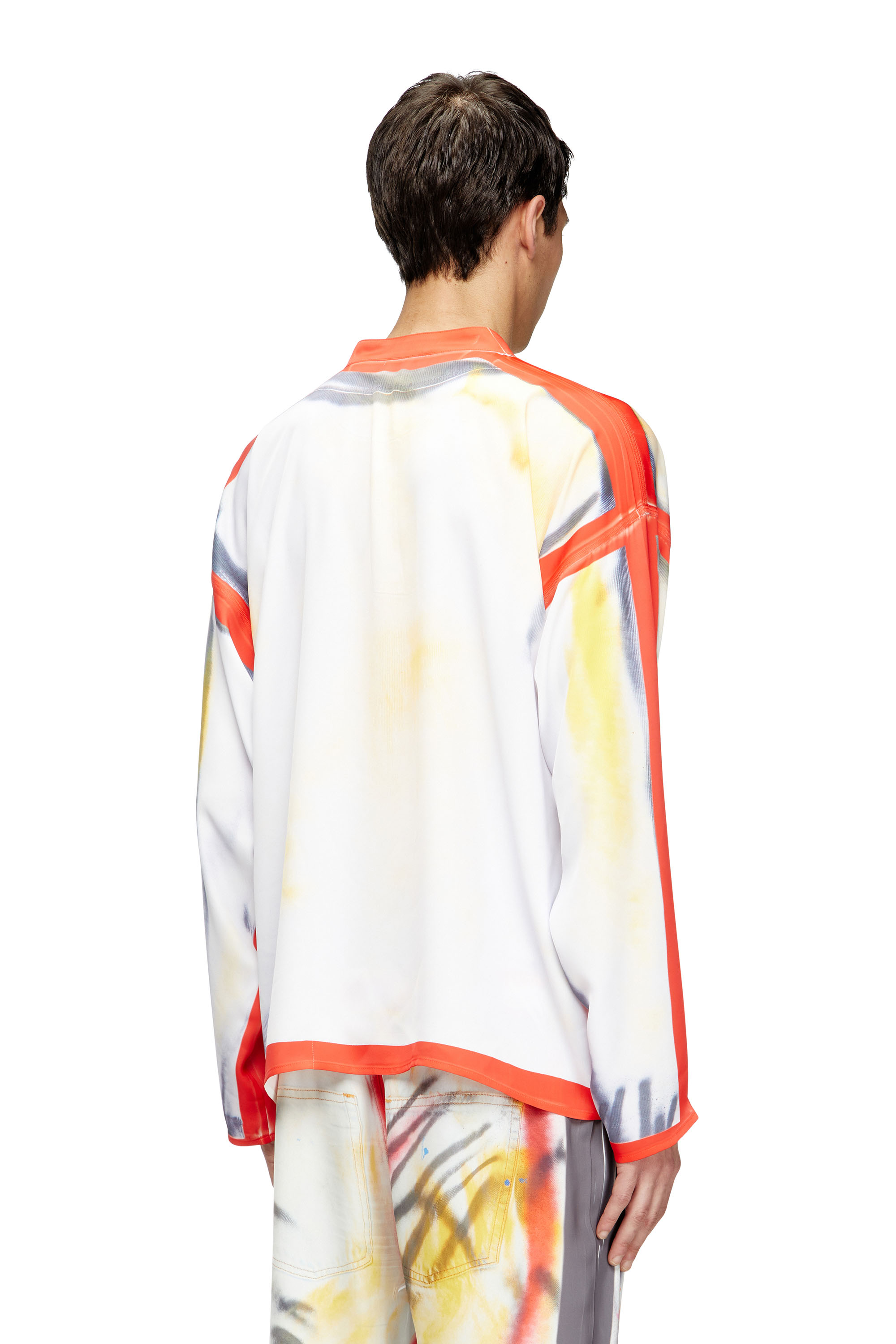 Diesel - T-OLAVI-A-SER-GRAFFITI-USA, Unisex's Henley top with graffiti print in Red/White - 4