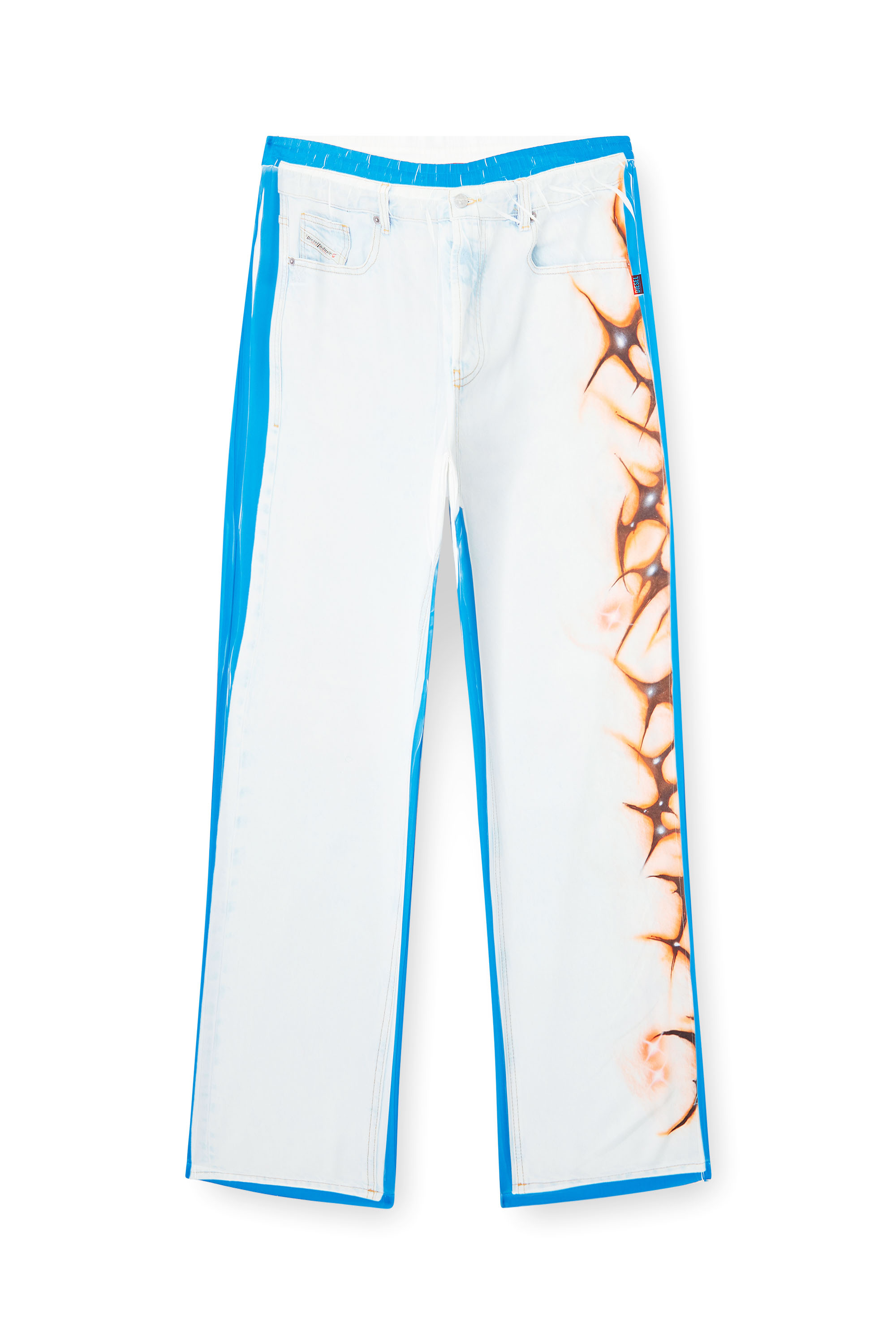 Diesel - P-AFTER-GRAFFITI-JAP, Unisex's Relaxed pant with graffiti print in Blue/White - 3