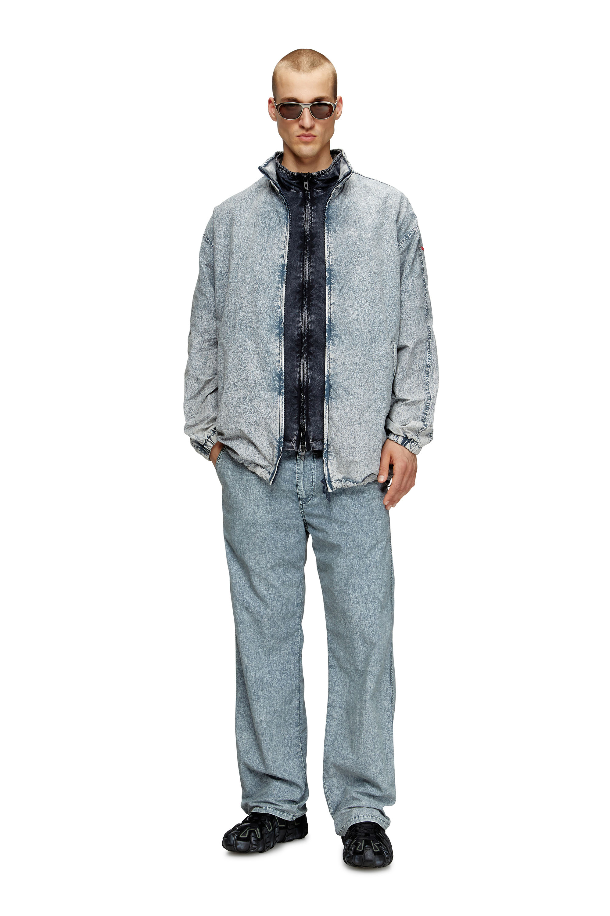 Diesel - J-WILSON, Man's Jacket in recycled nylon taslan in Light Blue - 2