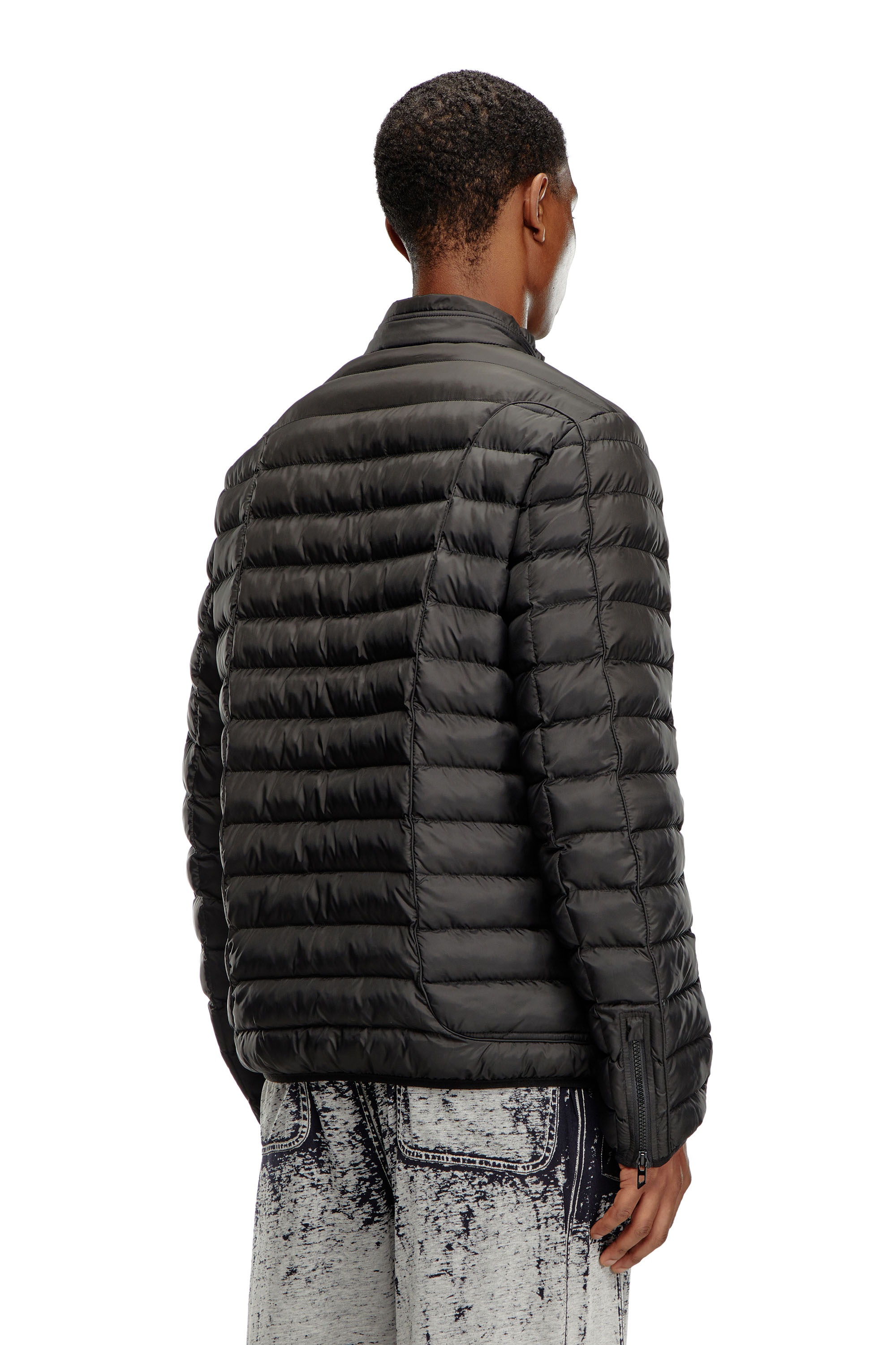 Diesel - W-PILOT, Man's Puffer jacket in light nylon in Black - 4