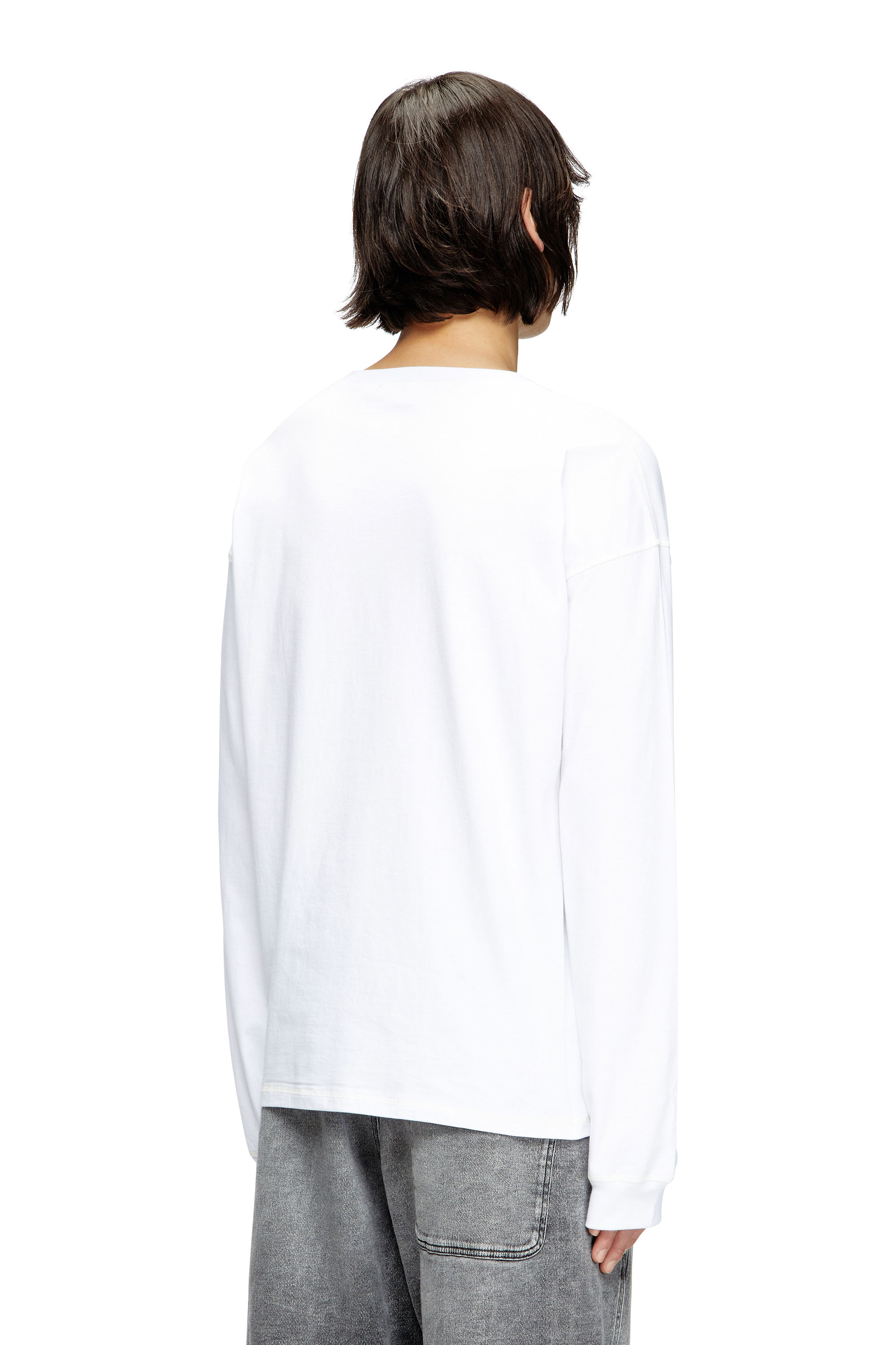 Diesel - T-BOXT-LS-HOSHI, Unisex's Long-sleeve T-shirt with charm necklace print in White - 4