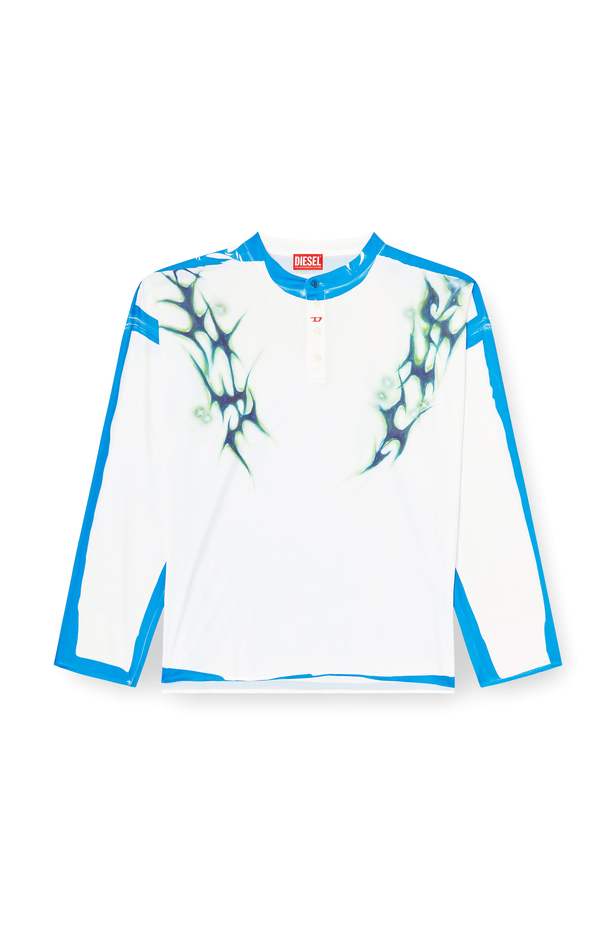 Diesel - T-OLAVI-A-SER-GRAFFITI-JAP, Unisex's Long-sleeve T-shirt with graffiti print in Blue/White - 3