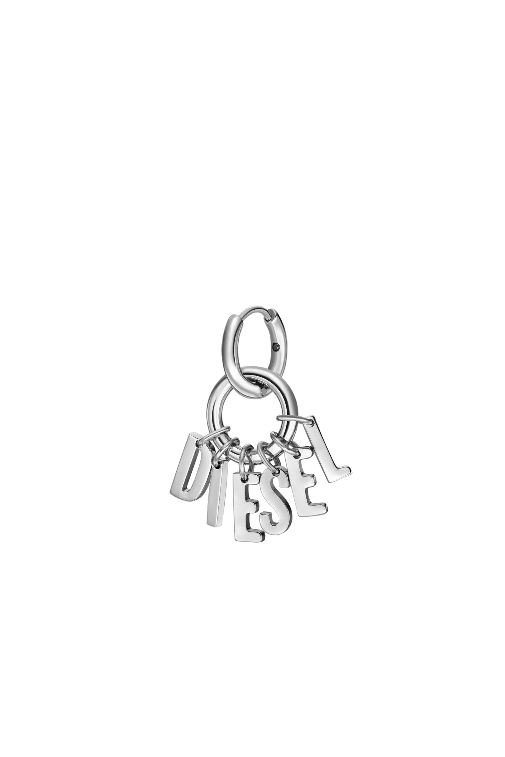 Diesel - DX1492, Unisex's Stainless steel hoop earring in Silver - 1