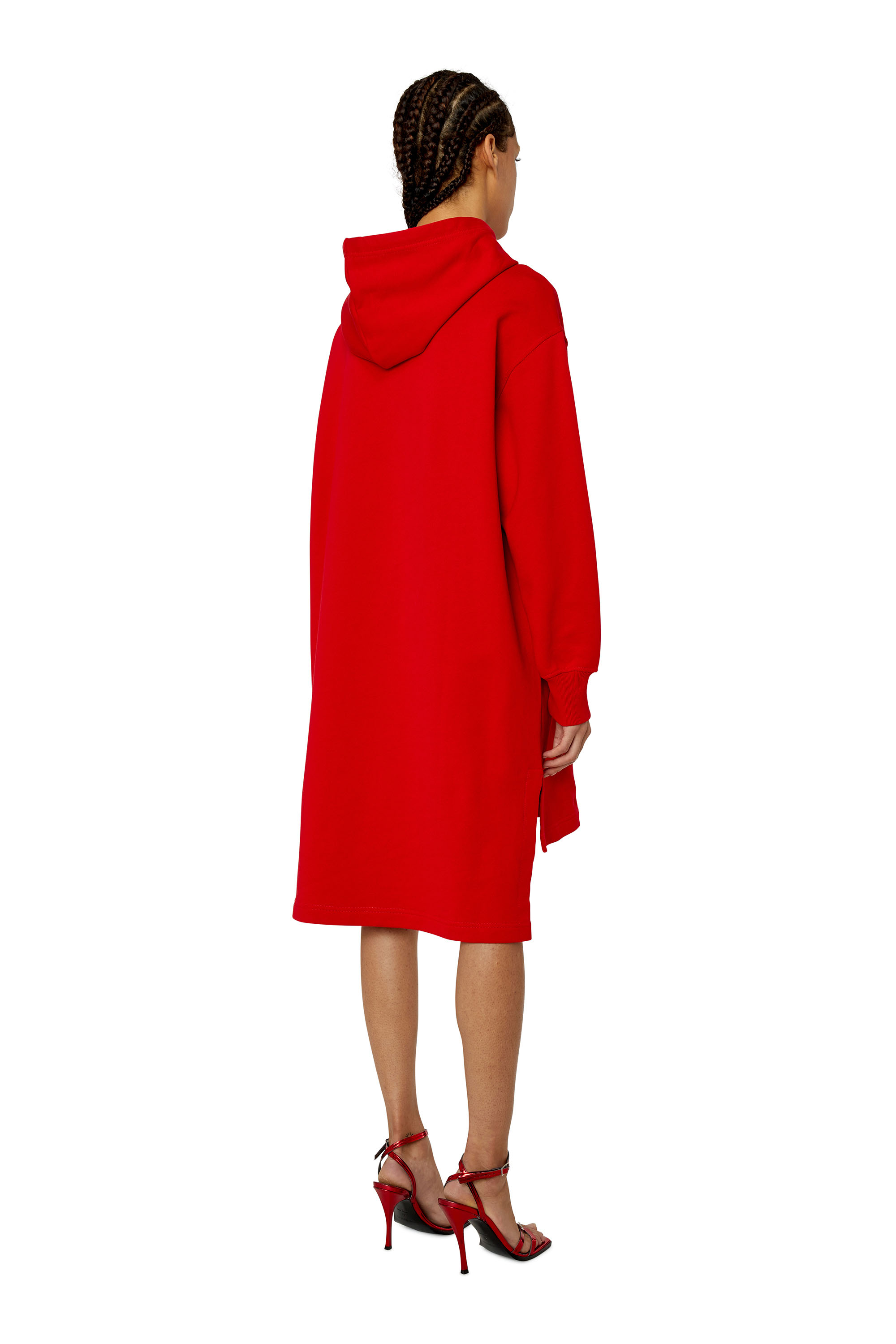 Diesel - D-ILSE-D, Woman's Hoodie dress with D logo in Red - 3