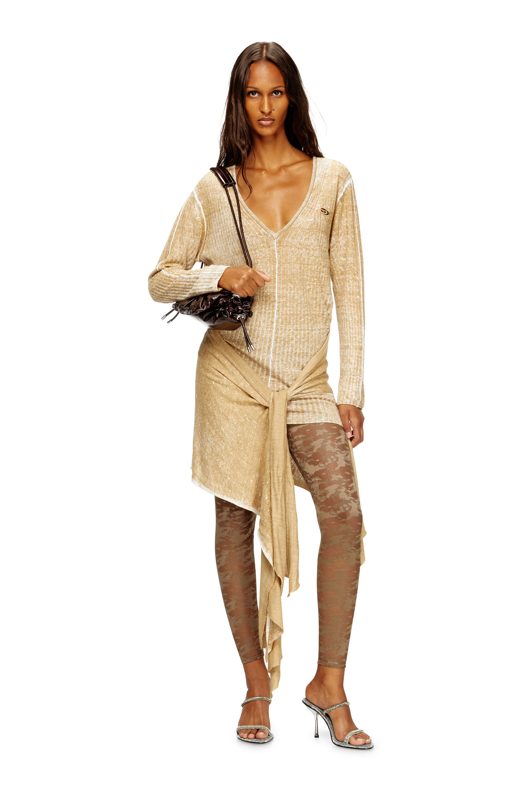 Diesel - CLAIRE-UTLT, Woman's Camo lace leggings in Brown - 4