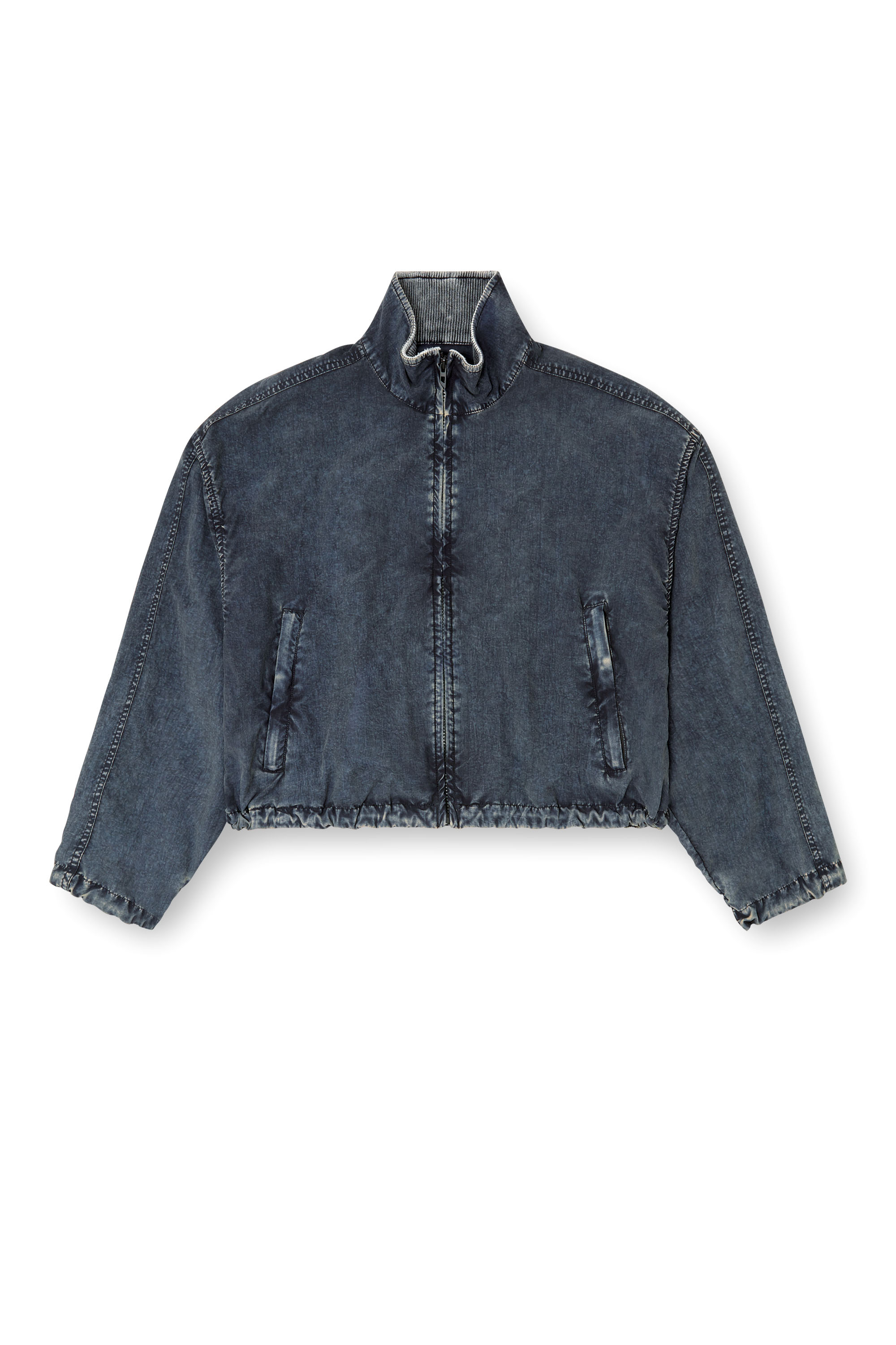 Diesel - G-LEAM-R1, Woman's Cropped jacket in recycled nylon taslan in Dark Blue - 3