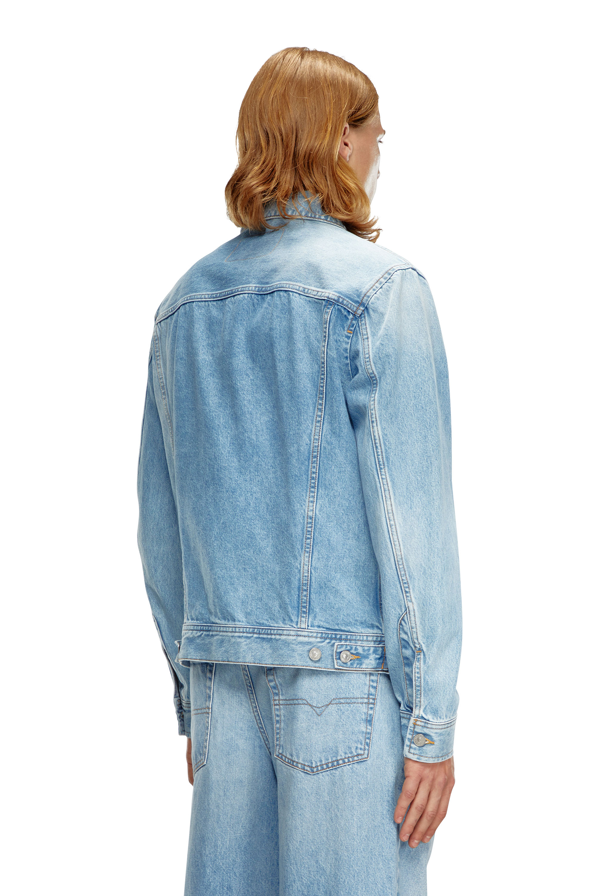 Diesel - D-BARCY, Man's Regular-fit trucker jacket in Light Blue - 4