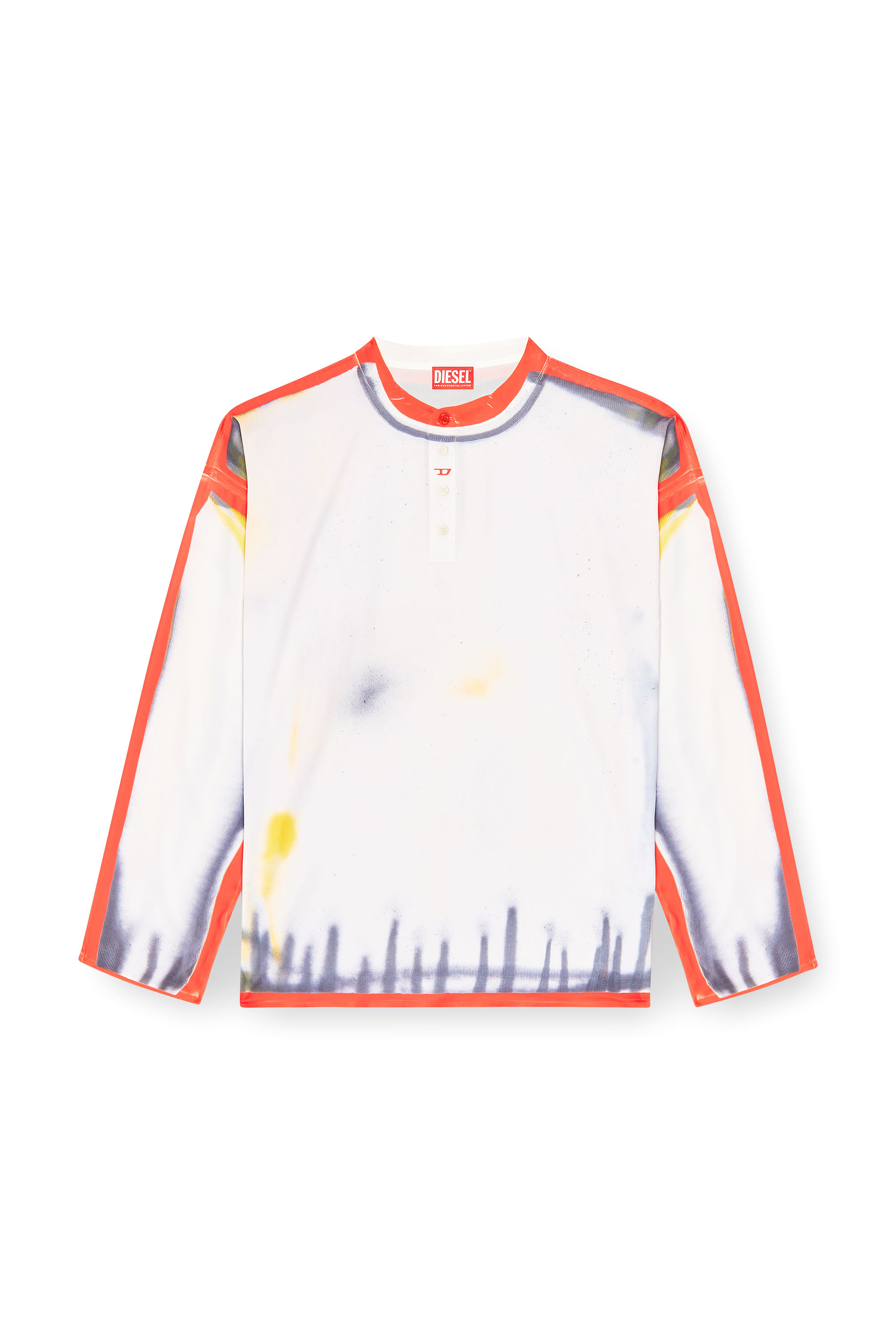 Diesel - T-OLAVI-A-SER-GRAFFITI-USA, Unisex's Henley top with graffiti print in Red/White - 3