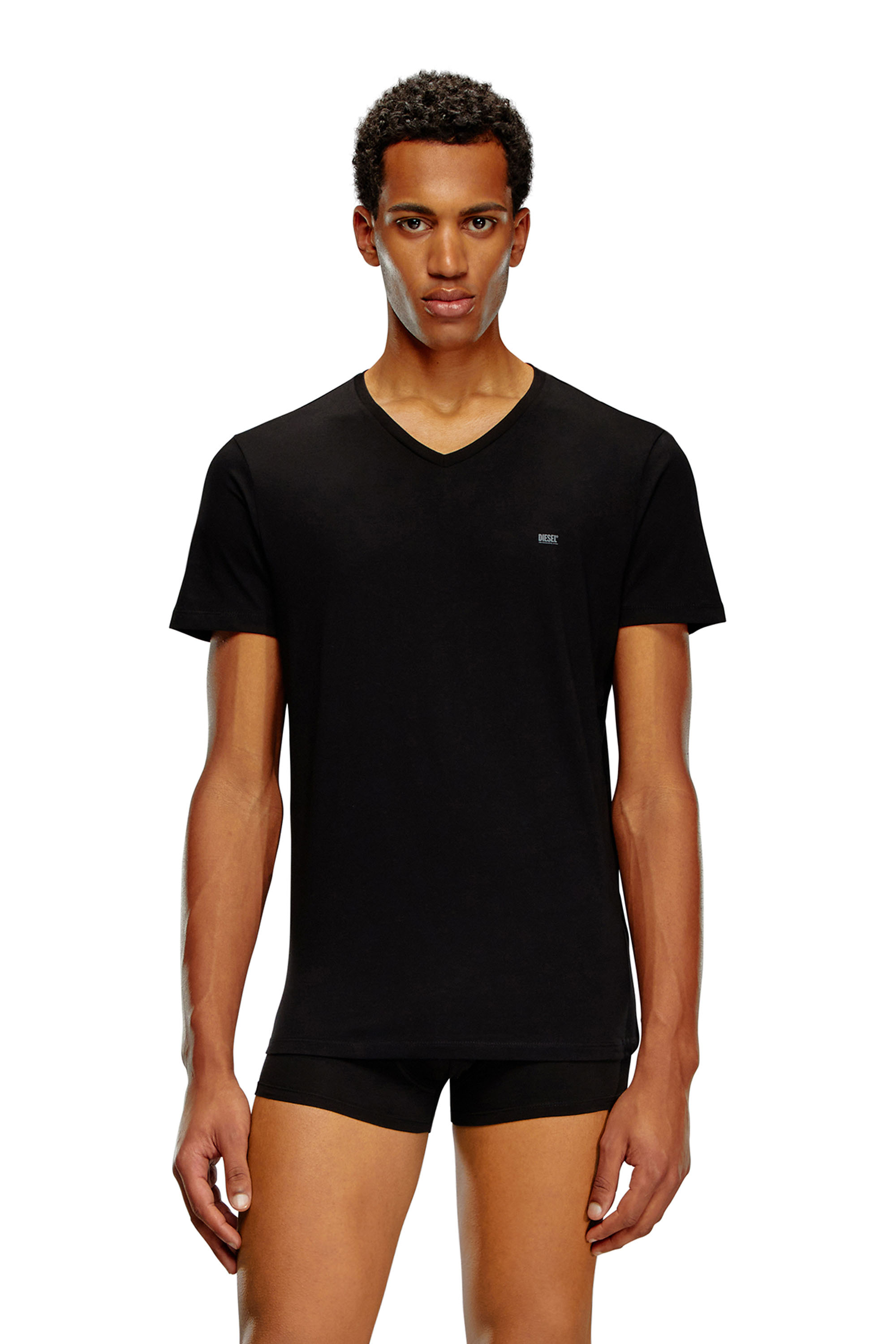 Diesel - UMTEE-MICHAEL3PACK, Man's Three-pack of V-neck T-shirts in Black - 2