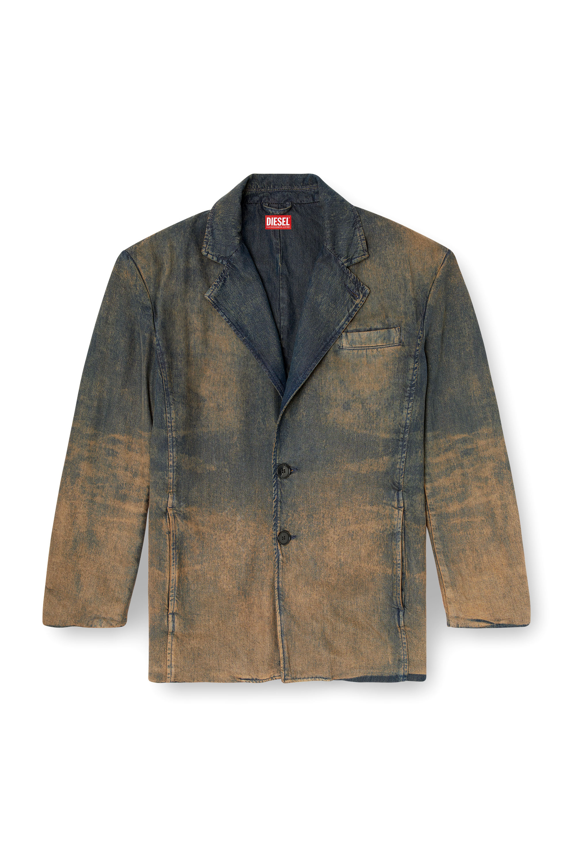Diesel - D-REG-S, Unisex's Blazer in fluid shaded denim in Dark Blue - 4