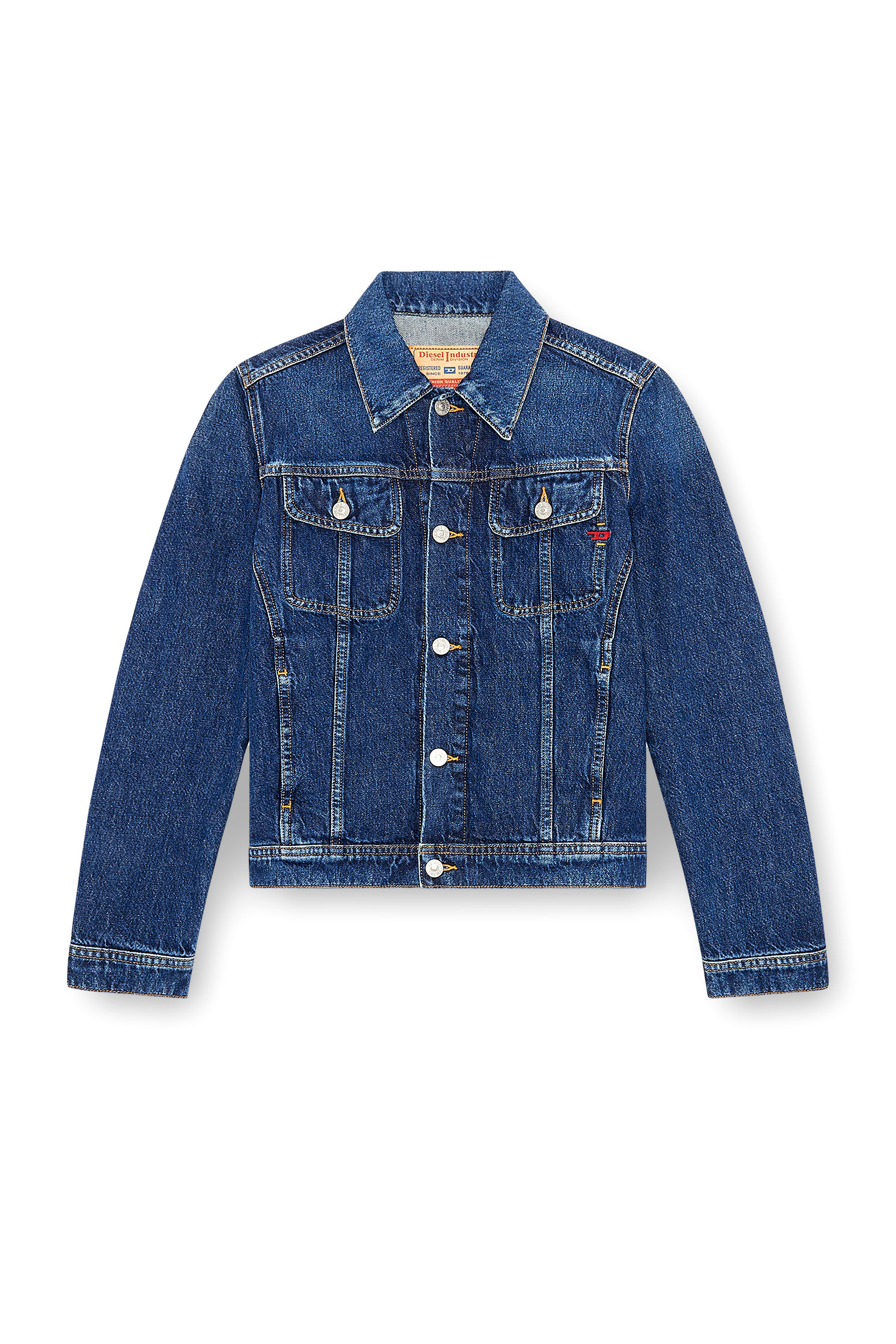 Diesel - DE-BONNY, Woman's Trucker jacket in denim in Dark Blue - 3
